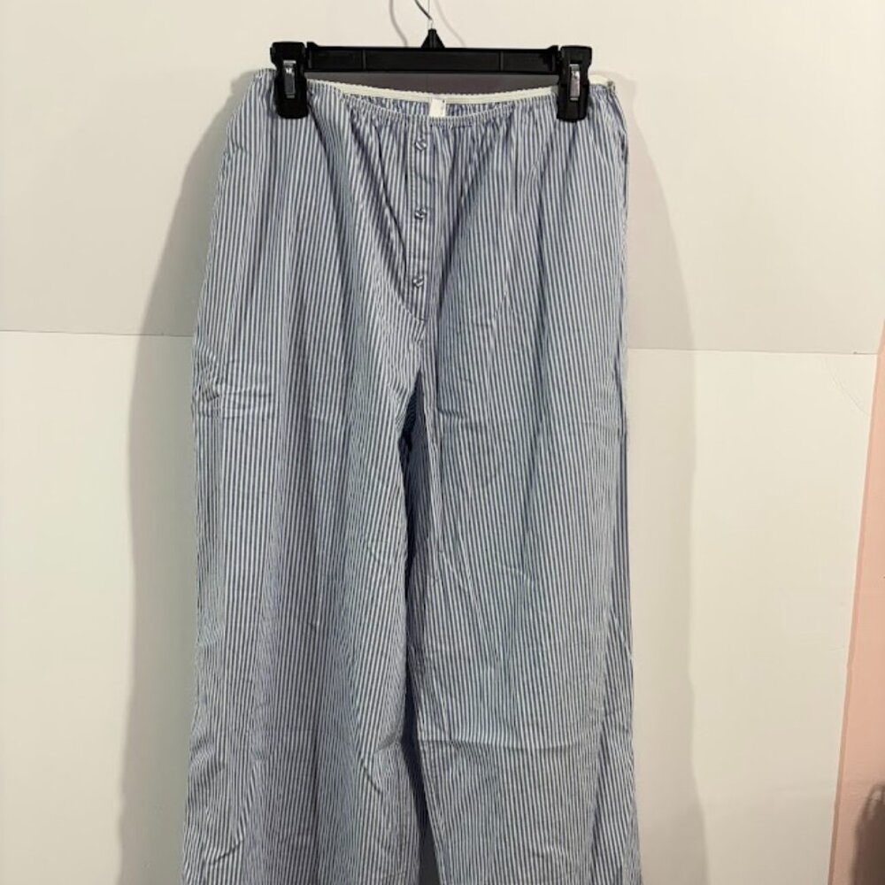 Skims Blue and White stripped Lounge PJ bottoms only.  Size Medium